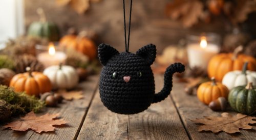 Adorno de gato negro