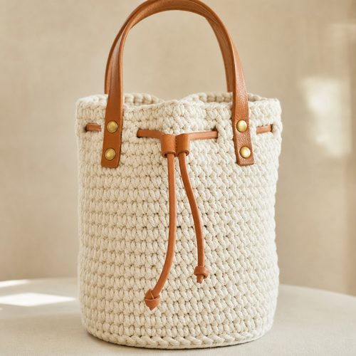 Patron au crochet sac seau solstice