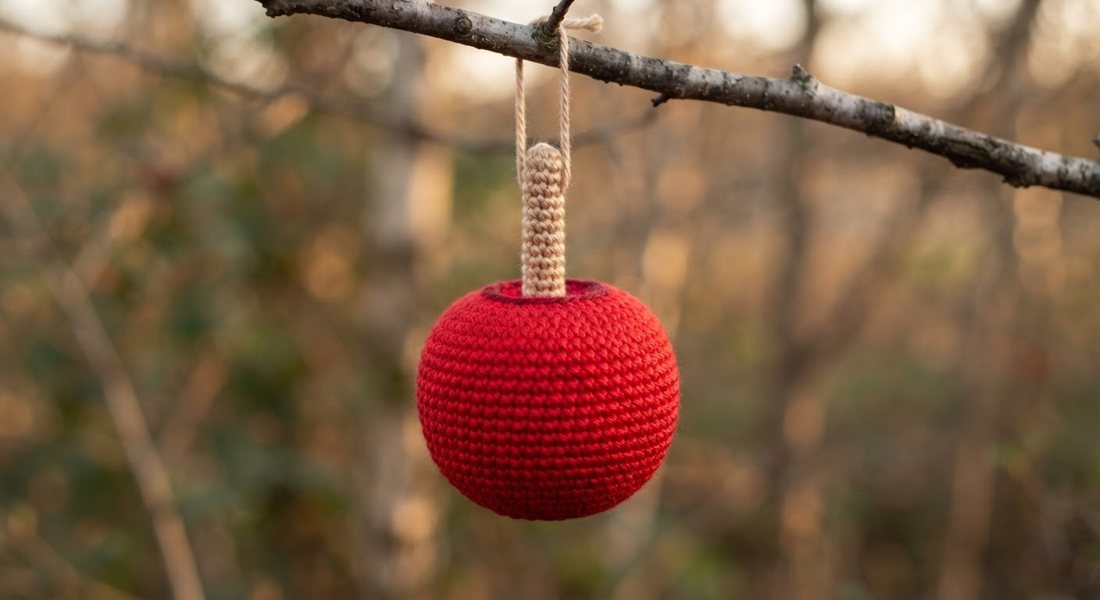 Candy Apple crochet amigurumi close up