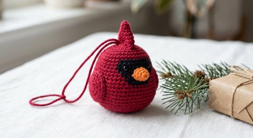 Cardinal Ornament view 2