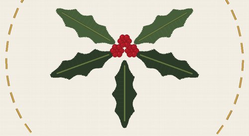 Holly Embroidery Pattern Free: Printable PDF + Template view 2