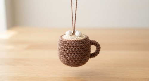 Adorno de taza de chocolate