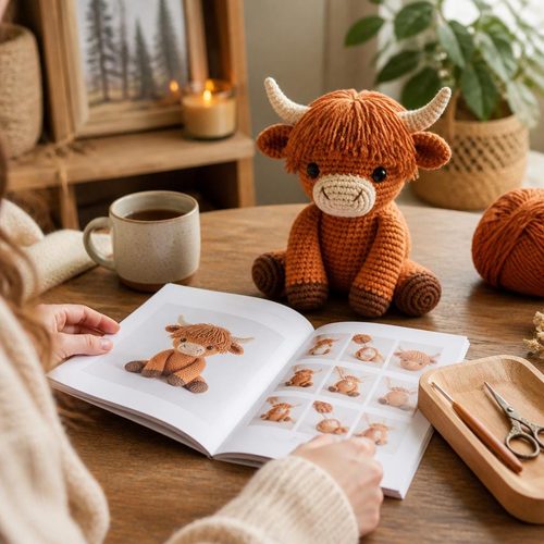 Patron au crochet vache Highland, vue 6