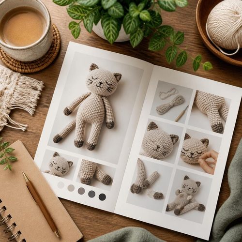 Patron au crochet chat tout mou, vue 5