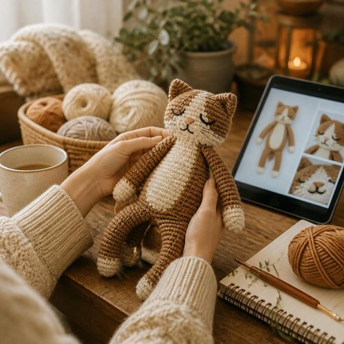 Patron au crochet chat tout mou, vue 6