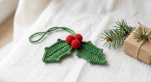 Holly Sprig Ornament view 2