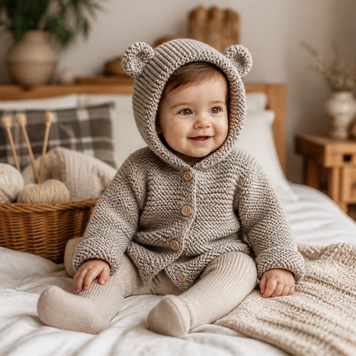 Baby Hooded Jacket With Ears view 2