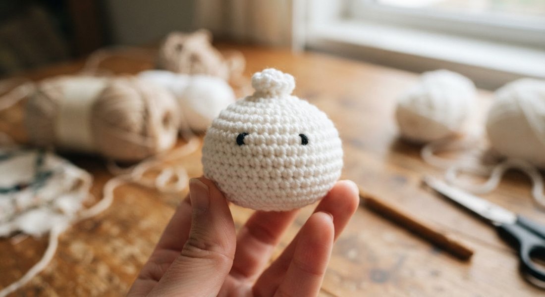 Little Bao Bun crochet amigurumi close up