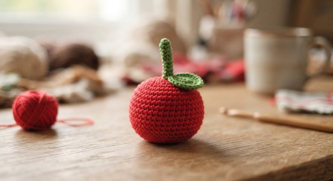 Little Cherry crochet amigurumi close up
