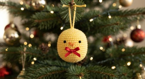 Crochet Chick Pattern Free PDF: Christmas Chick, A4 + Letter view 1