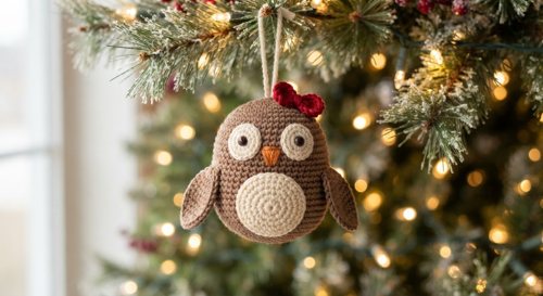 Crochet Owl Christmas Ornament: Free Amigurumi Pattern
