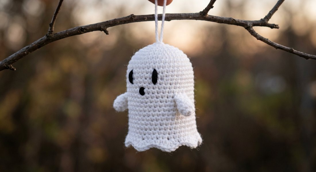 Little Ghost crochet amigurumi close up
