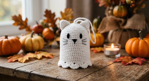 Free Crochet Ghost Cat Pattern: Printable PDF, A4 + US Letter view 1