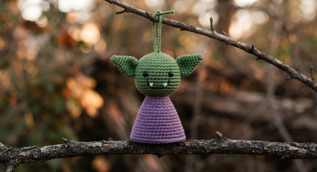Little Goblin crochet amigurumi close up
