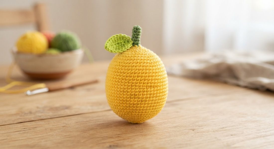 Little Lemon crochet amigurumi close up