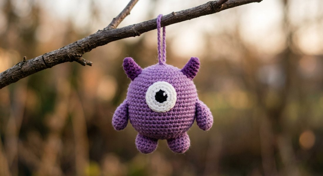 Little Monster crochet amigurumi close up