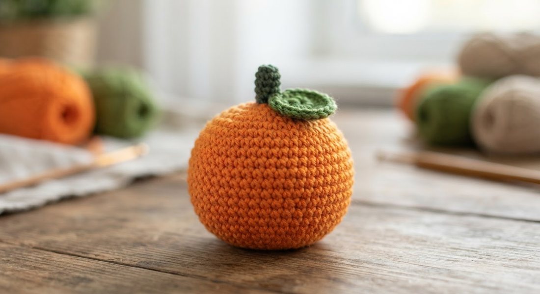 Little Orange crochet amigurumi close up