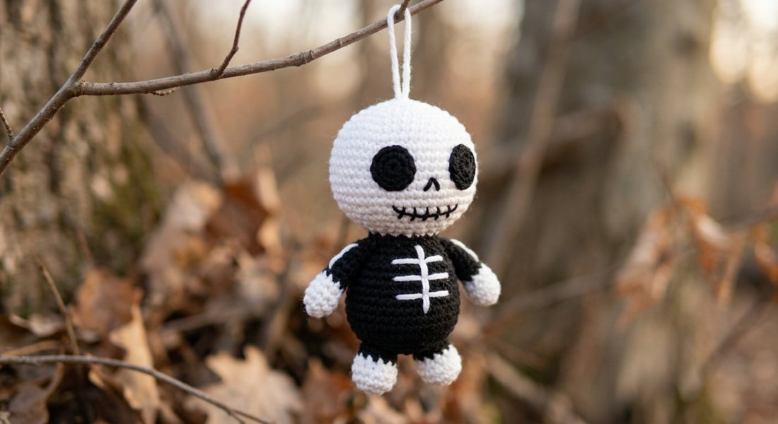 Little Skeleton crochet amigurumi close up