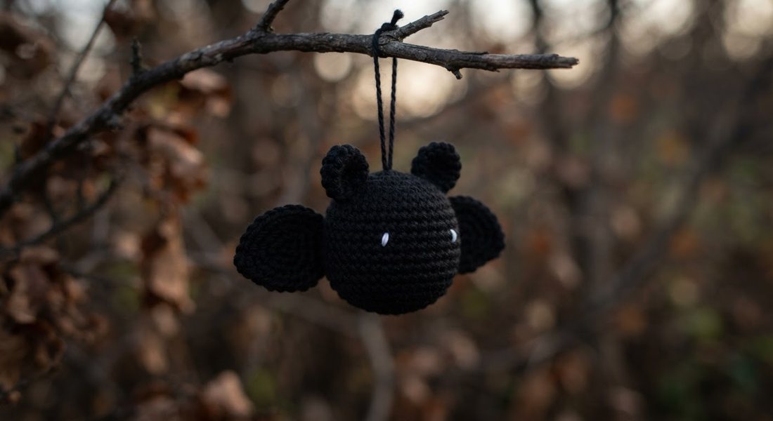 Mini Bat crochet amigurumi close up