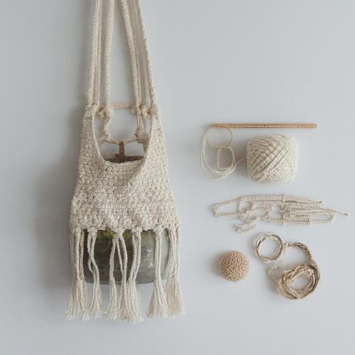 Patron au crochet suspension pour plante style macramé