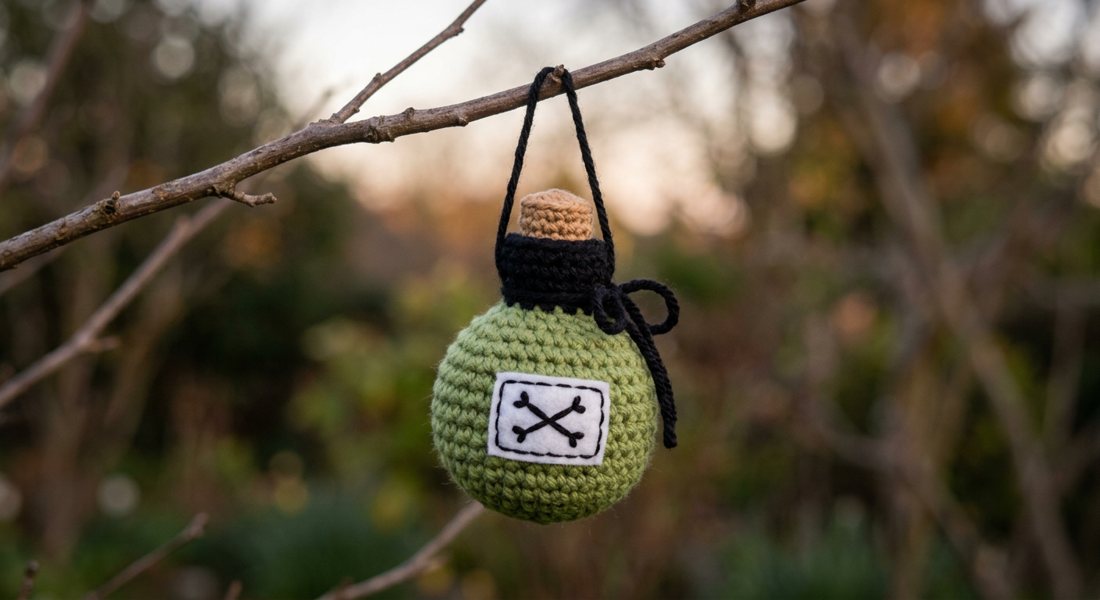 Potion Bottle crochet amigurumi close up