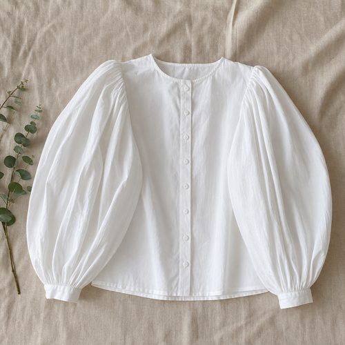 Patrón de costura de blusa vintage con mangas abullonadas, vista 2