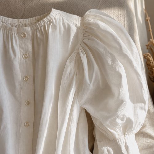 Patrón de costura de blusa vintage con mangas abullonadas, vista 4