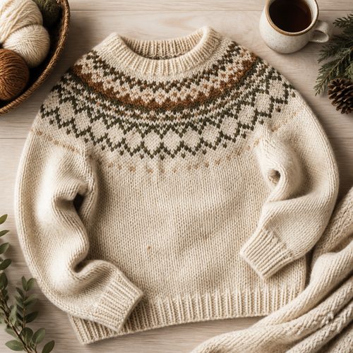 Pull à empiècement sans couture