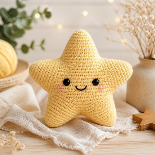 Étoile à vœux en amigurumi