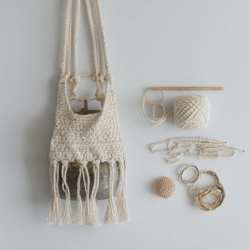 How to Crochet a Macrame-Style Plant Hanger