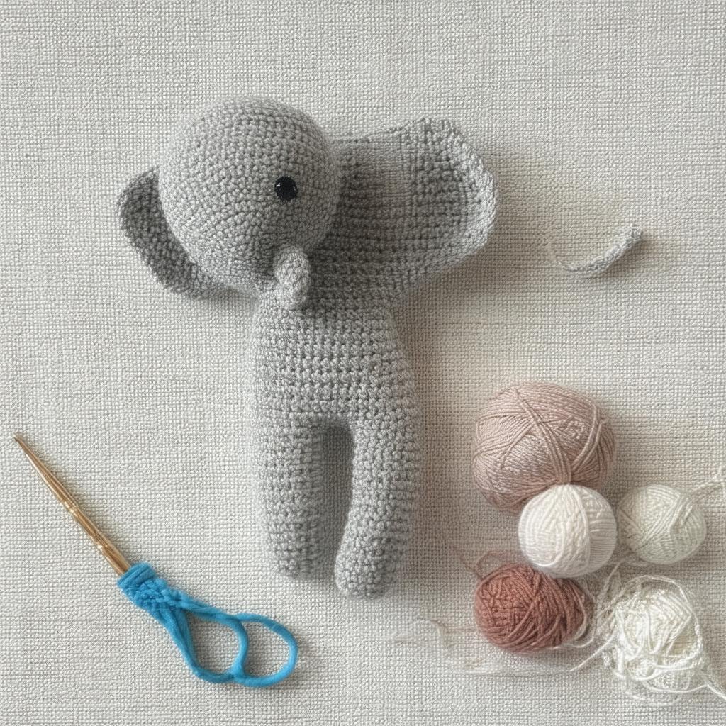 How to Crochet an Amigurumi Baby Elephant Plush Toy