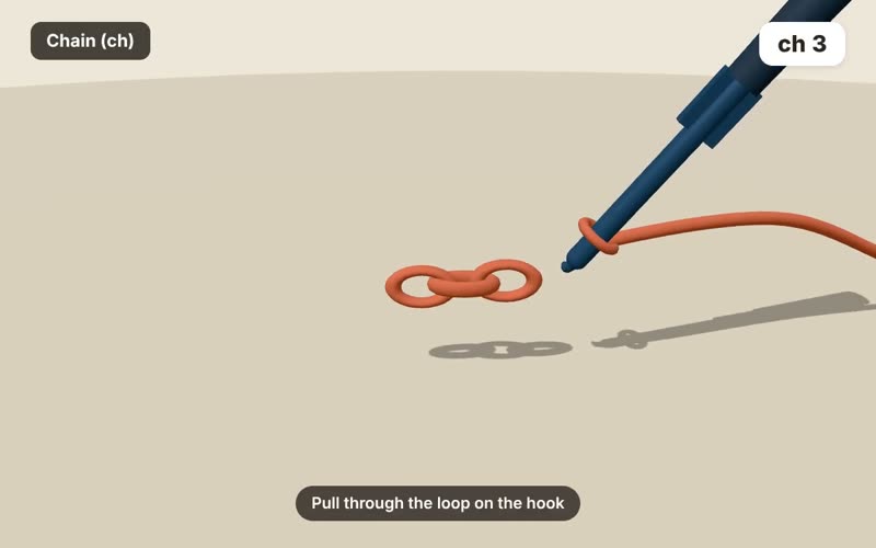 Chain (ch): 3D crochet lesson