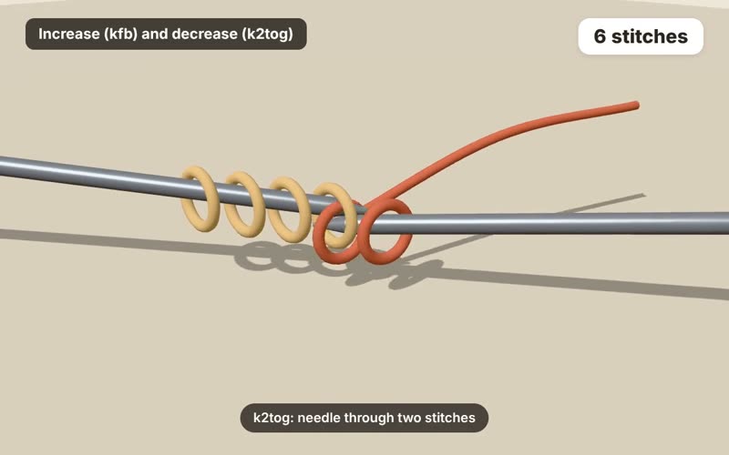 Increase (kfb) and decrease (k2tog): 3D knitting lesson