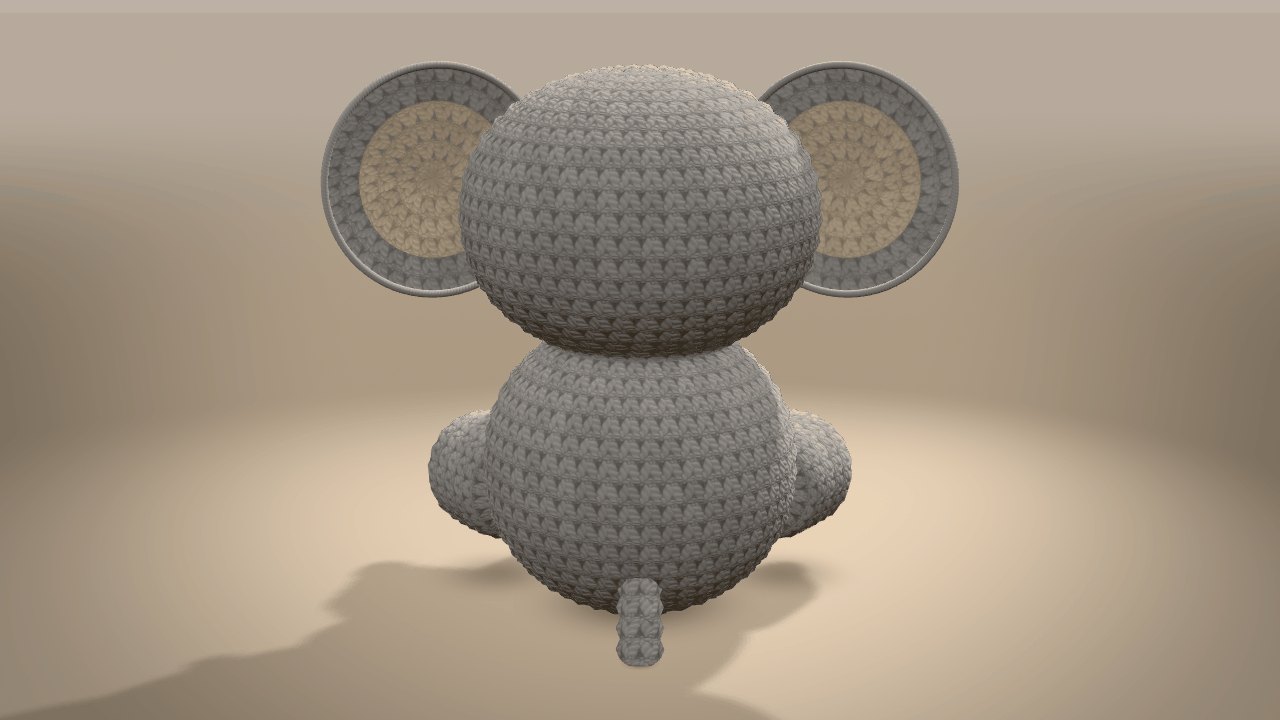 Baby Elephant Crochet Pattern in 3D: from the back