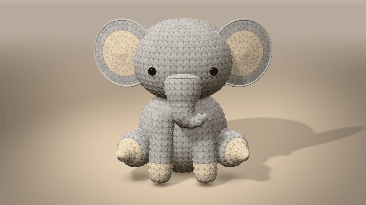 Baby Elephant Crochet Pattern in 3D: finished