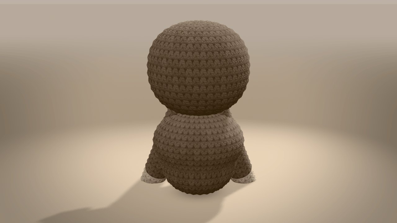 Baby Sloth Crochet Pattern in 3D: from the back