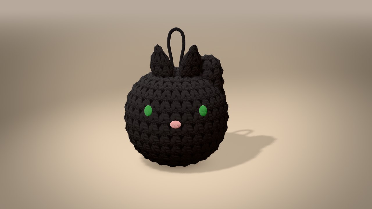 Black Cat Ornament in 3D: finished