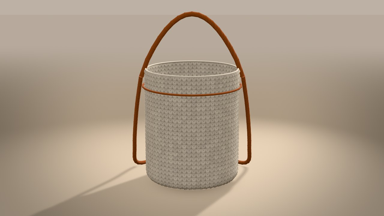 Coastal Bucket Bag Crochet Pattern in 3D: from the back
