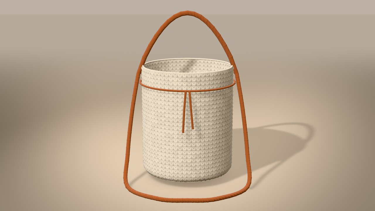 Coastal Bucket Bag Crochet Pattern in 3D: finished