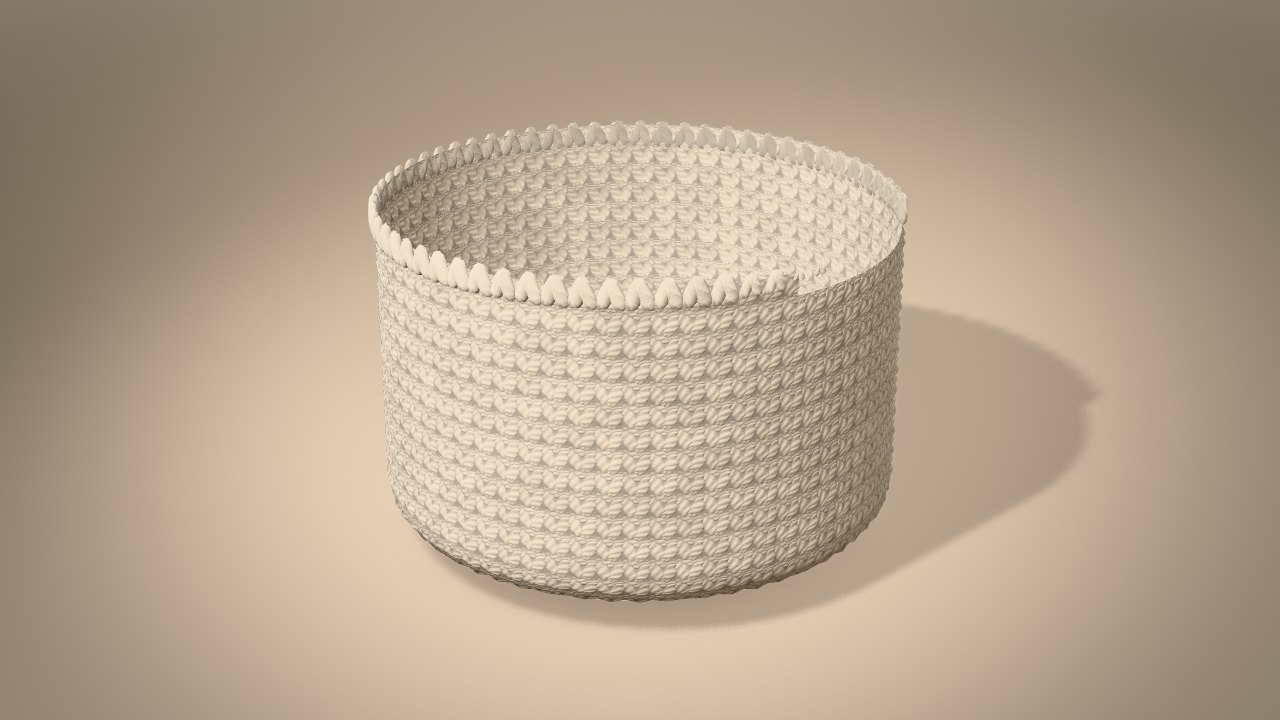 Coastal Bucket Bag Crochet Pattern in 3D: halfway