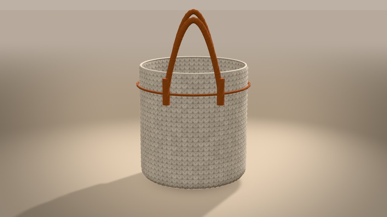 Solstice Bucket Bag Crochet Pattern in 3D: from the back