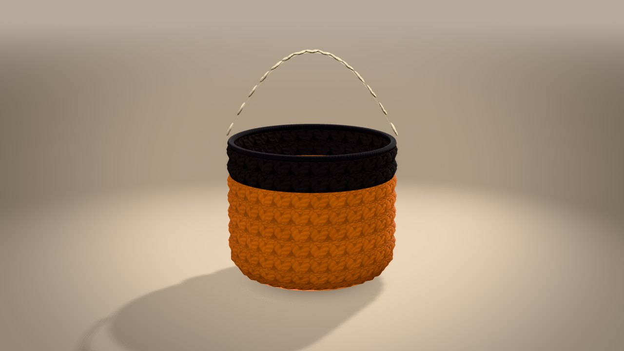 Candy Bucket in 3D: from the back