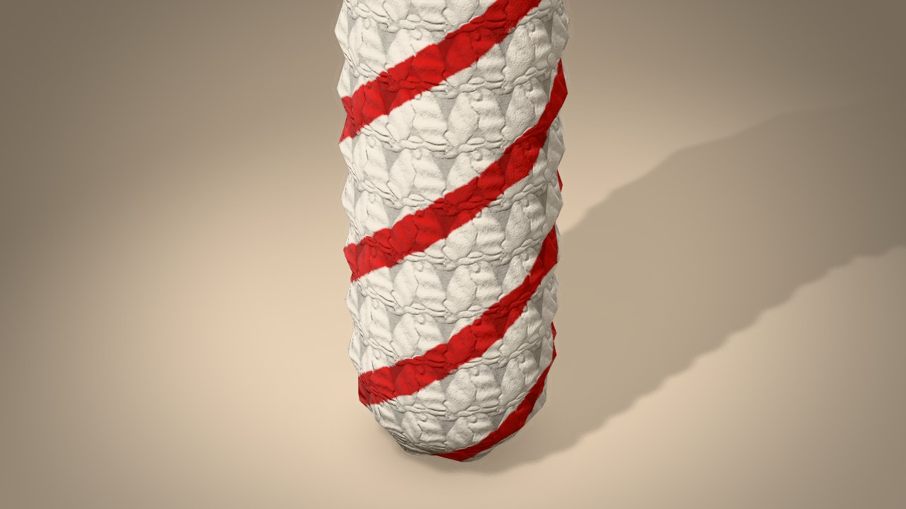 Candy Cane Ornament in 3D: every piece