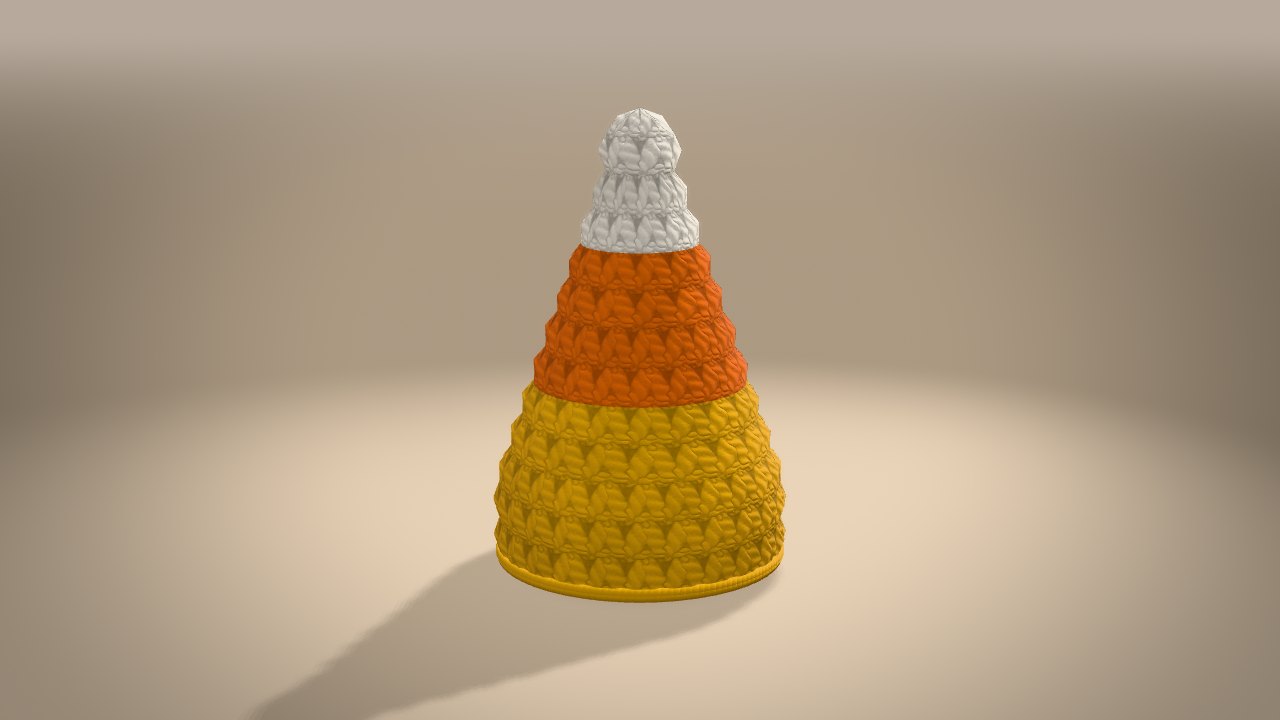 Candy Corn in 3D: from the back