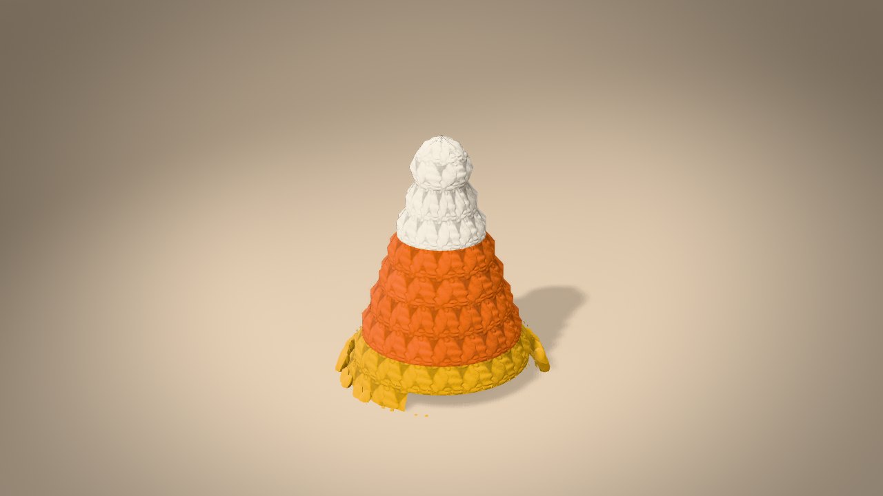 Candy Corn in 3D: halfway