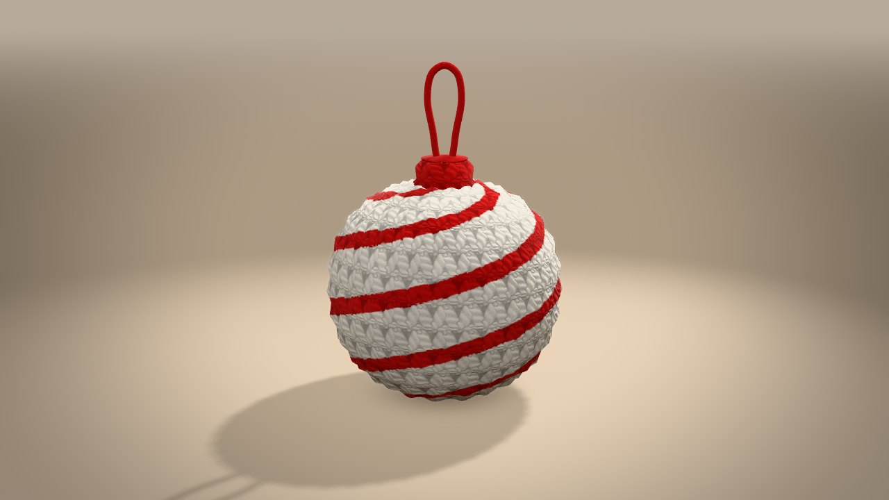 Candy Stripe Bauble in 3D: from the back