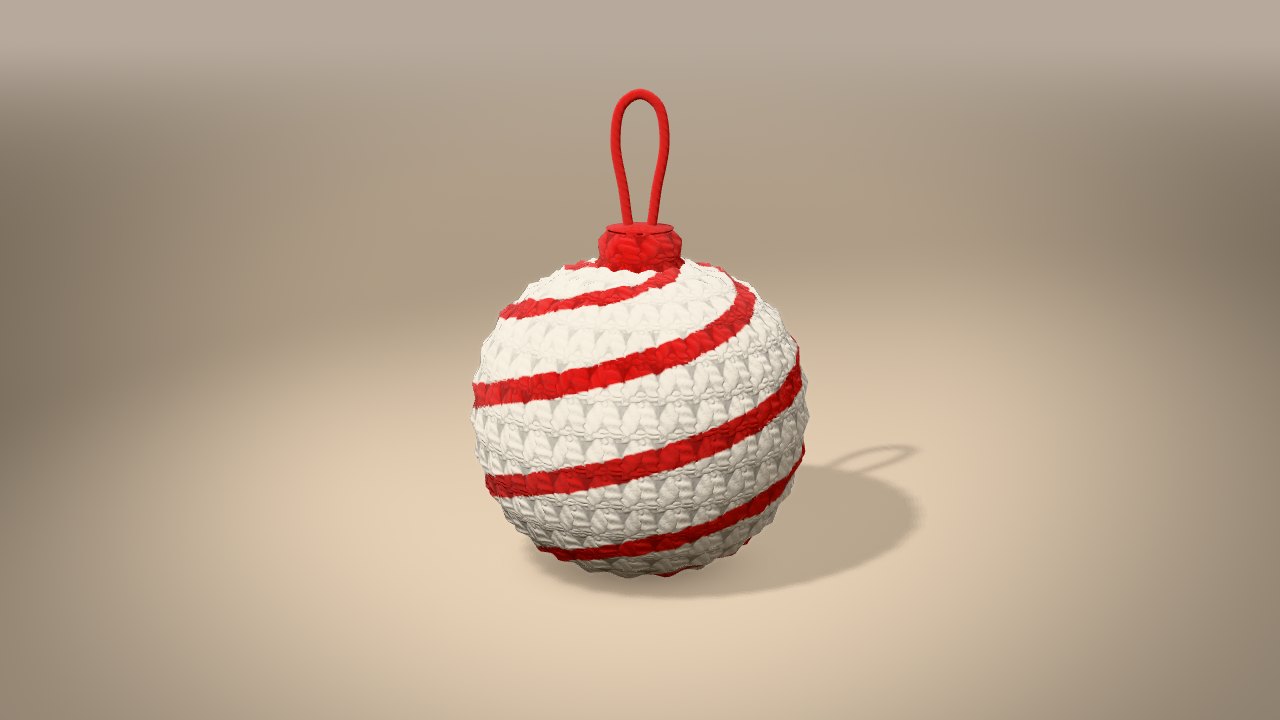 Candy Stripe Bauble in 3D: finished