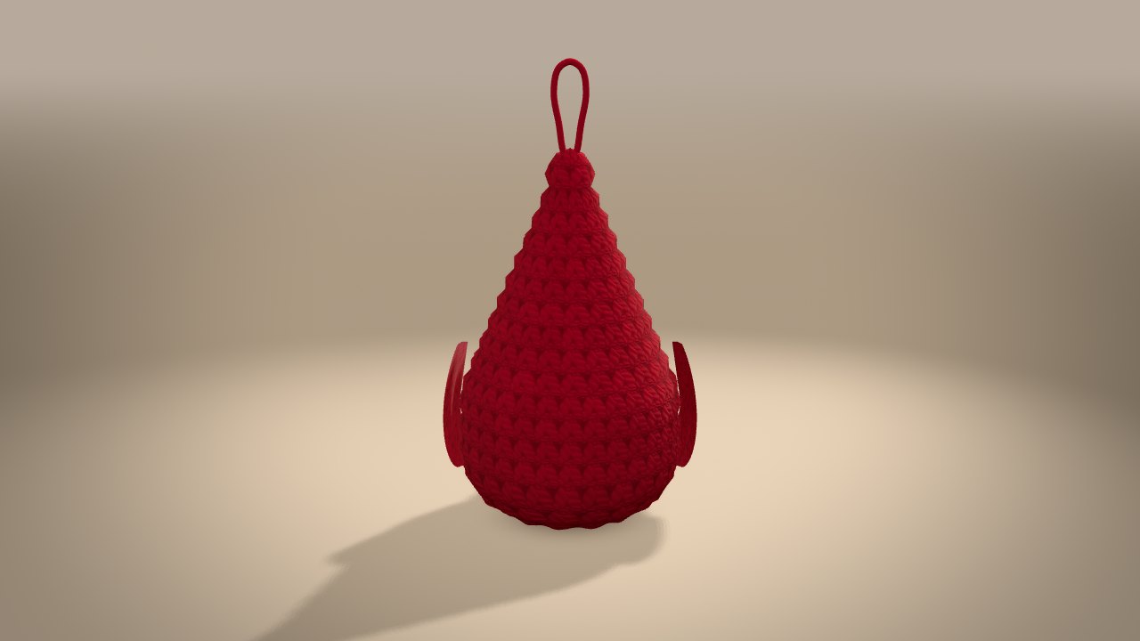 Cardinal Ornament in 3D: from the back