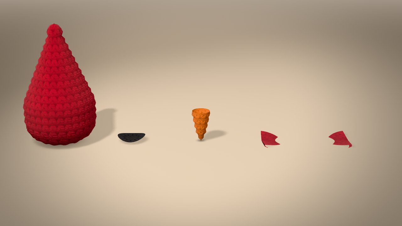 Cardinal Ornament in 3D: every piece