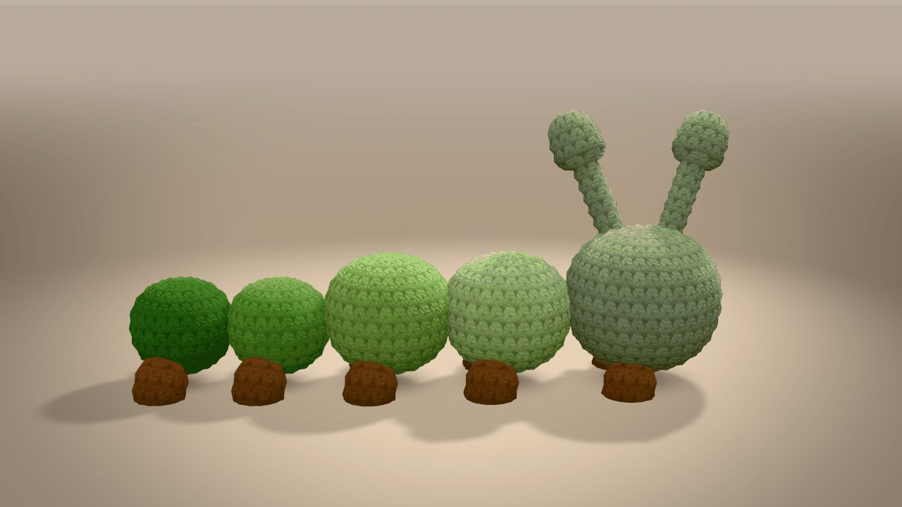 Little Caterpillar Crochet Pattern in 3D: from the back